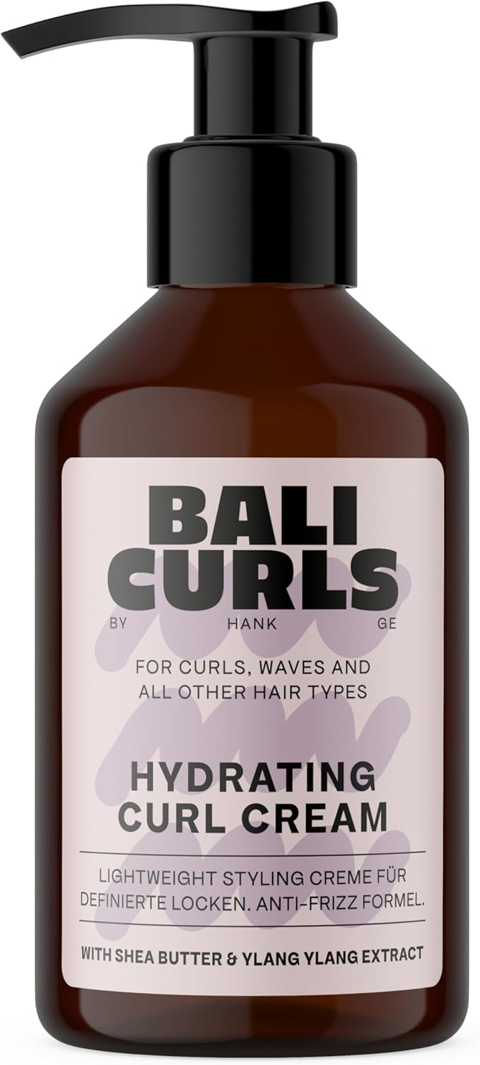 Bali Curls Hydrating Curl Cream – nawilżający krem do loków, masło shea, olej kokosowy i ylang-ylang – krem do loków dla gładkich i zdefiniowanych loków – wegańska pielęgnacja naturalnych loków – 150