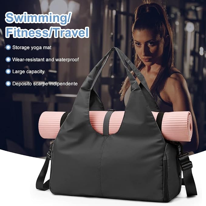 Aucuu Sportowa torba fitness torba do jogi z przegrodą na buty - obrazek 6