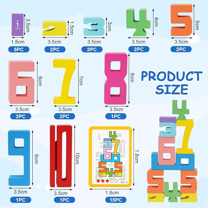 Ainiv Zabawki z Klockami Numerycznymi dla Dzieci - obrazek 2