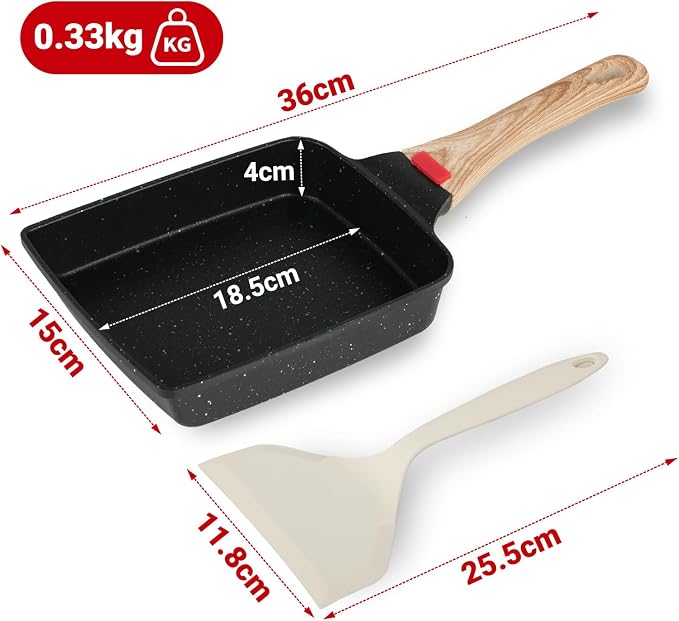 Patelnia do Tamagoyaki 19x15cm Japońska do Omletów - obrazek 2
