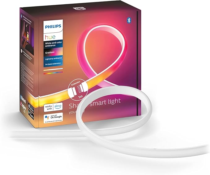 Philips Hue White and color ambiance Taśma LED gradient (przedłużenie, 1 m), 16 mln kolorów, możliwość przyciemniania, inteligentne oświetlenie