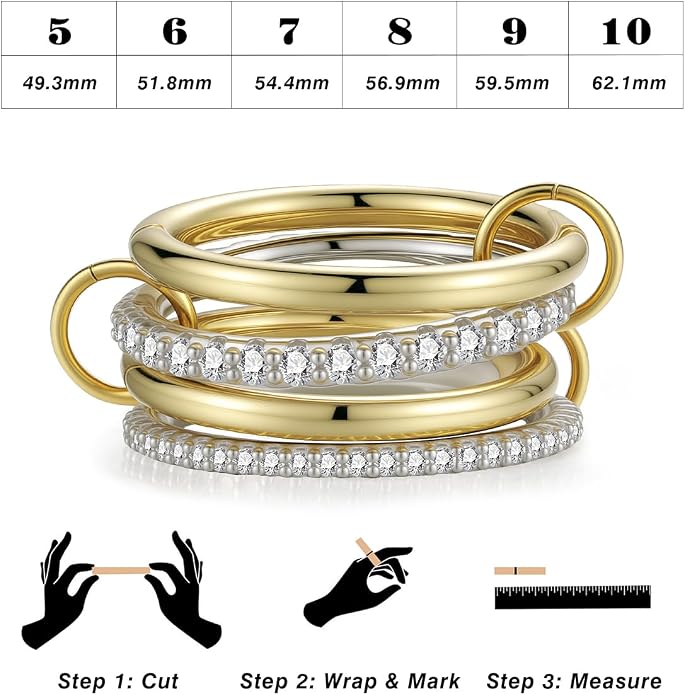 Emibele Stackable Rings for Women - obrazek 7