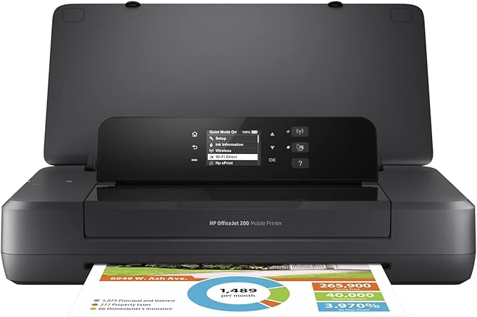 Hp Officejet 200 Mobilna Drukarka Atramentowa (A4, Drukarka Wlan, Hp Eprint, Airprint, Usb, 4800 X 1200 Dpi), Czarna