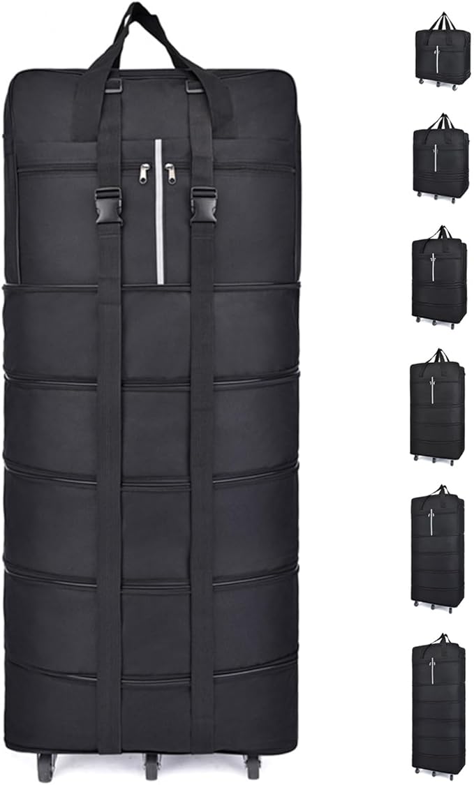 Torba podróżna 185 l z kółkami, rozszerzalna, składana, 127x52x28 cm | Walizka podróżna, Torba sportowa, Składany bagaż, Dla mężczyzn i kobiet, Na kemping