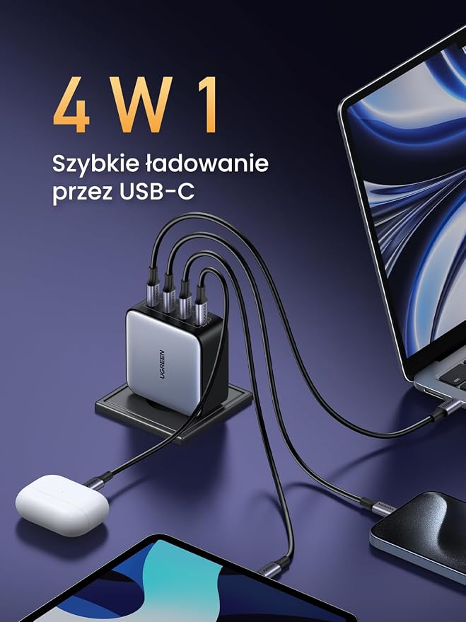 UGREEN Nexode Ładowarka USB-C 100 W, 4 porty USB-C, szybkie ładowanie PPS 45 W - obrazek 4