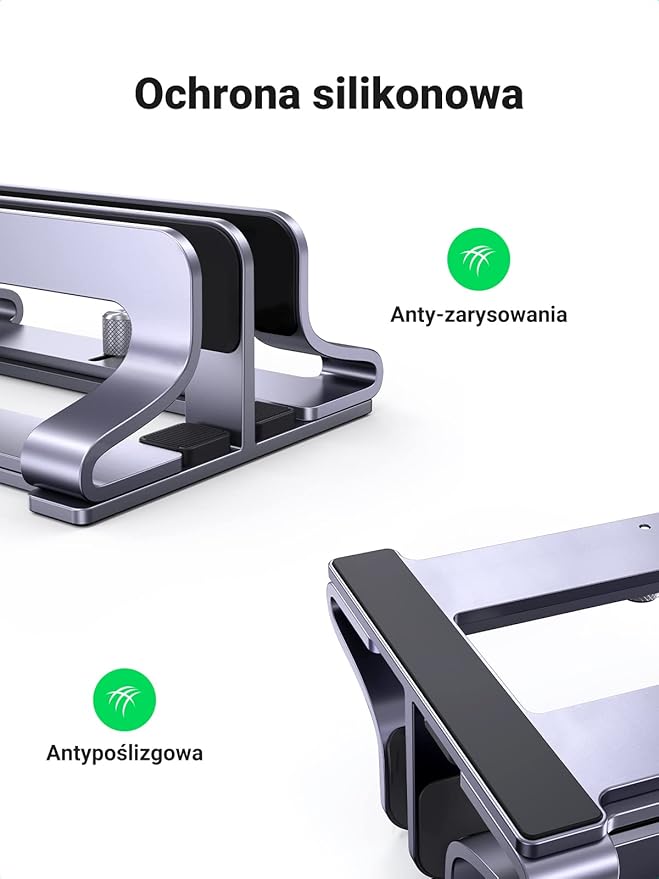 UGREEN Double Vertical Laptop Stand Aluminium Vertical MacBook Stand Space Saving Holder dla MacBook Pro/Air, iPad, Huawei, Surface, Dell, HP, Lenovo i innych. - obrazek 6