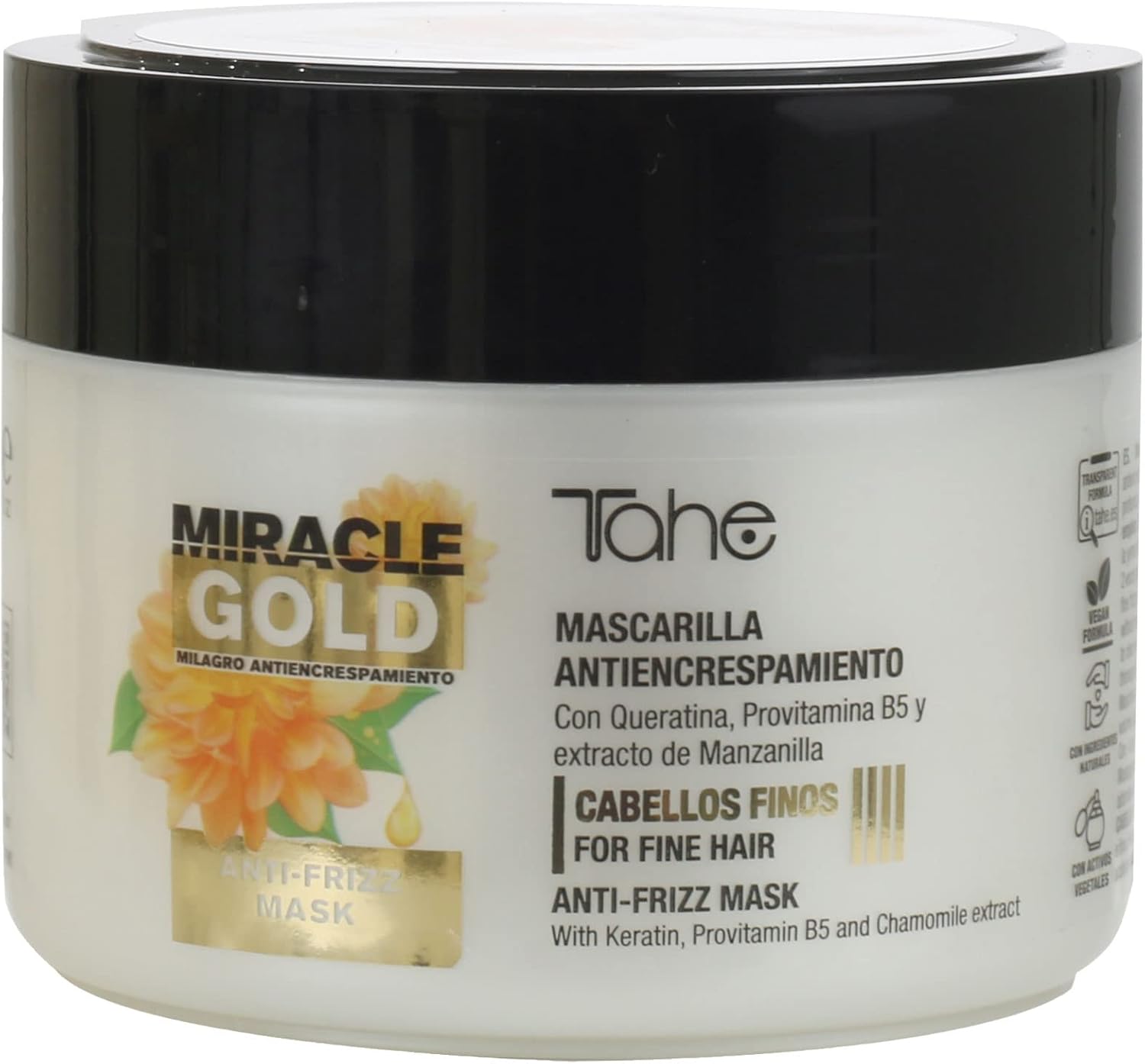 Tahe Miracle Gold Maska przeciw puszeniu się włosów cienkich - obrazek 2