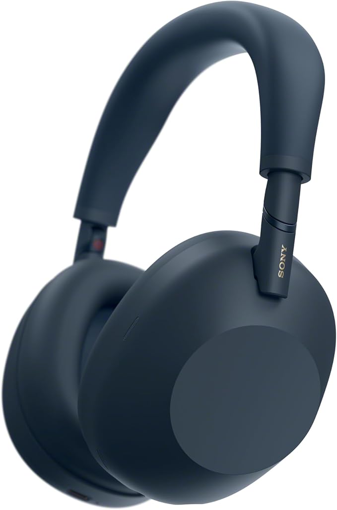SONY WH-1000XM6 Flagowe bezprzewodowe słuchawki nauszne z redukcją szumów, wyjątkowy dźwięk Hi-Res, najwyższy komfort, składana konstrukcja, wytrzymałe etui, akumulator 30 HR, iOS i Android -granatowe