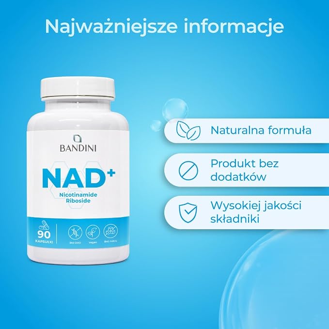 Bandini® NAD+ Nikotynamid rybozyd suplement 300 mg - obrazek 6