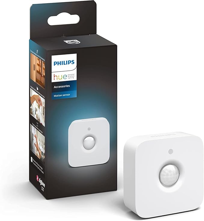 Philips Hue Inteligentny czujnik ruchu wewnętrzny, inteligentne sterowanie oświetleniem, szeroki kąt widzenia, automatyczne działanie, łatwy montaż