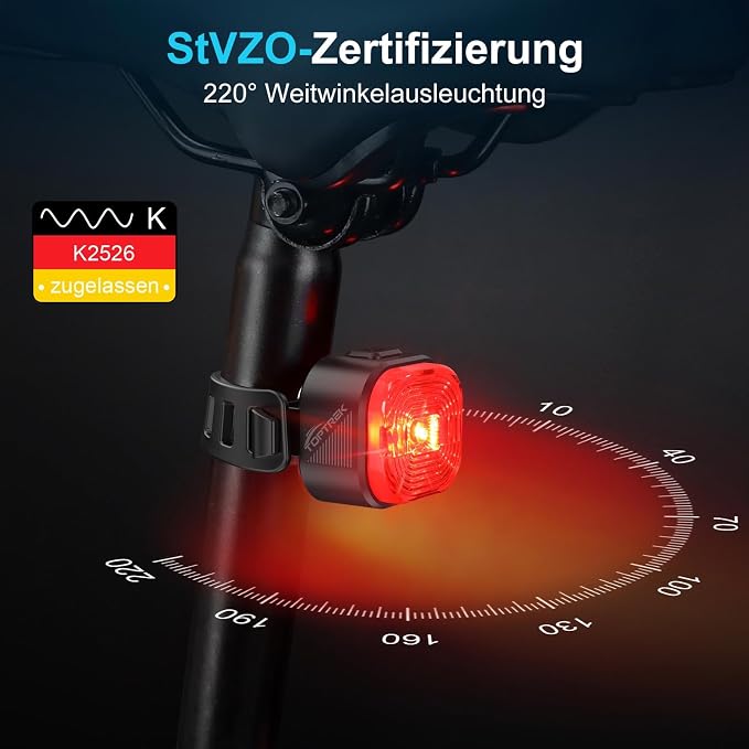 toptrek Tylne światło rowerowe LED - obrazek 7