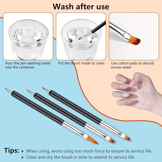6 sztuk Pędzelki do paznokci narzędzia do manicure z kropkami - obrazek 6