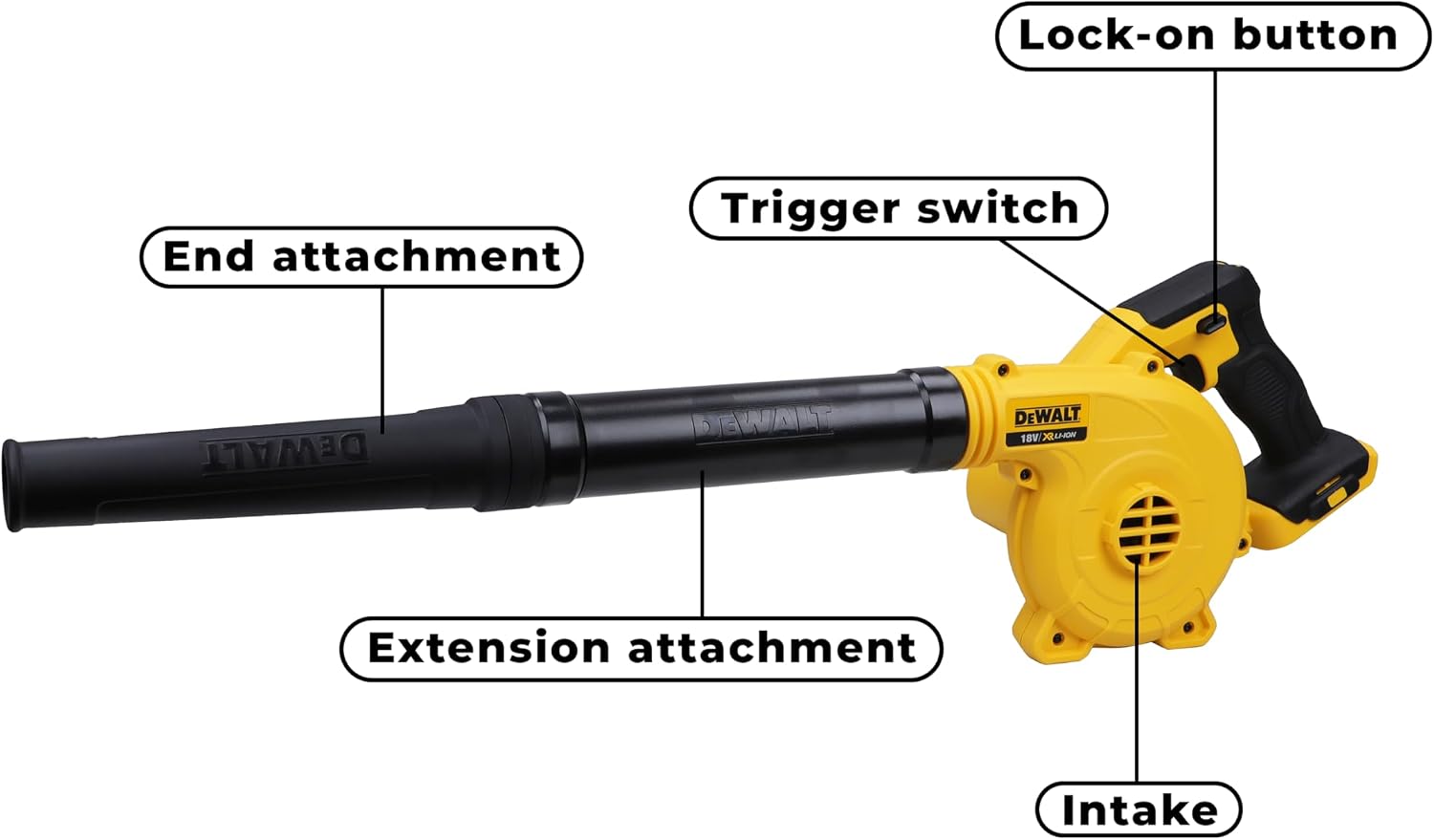 DeWalt DCV100 dmuchawa akumulatorowa (18 V, 290 km/h, przełącznik trzystopniowy, dostawa bez akumulatora i ładowarki) - obrazek 6
