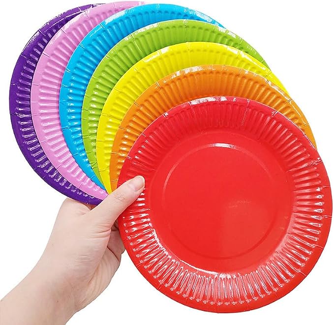 PIQIUQIU 70 sztuk kolorowych talerzy papierowych DIY