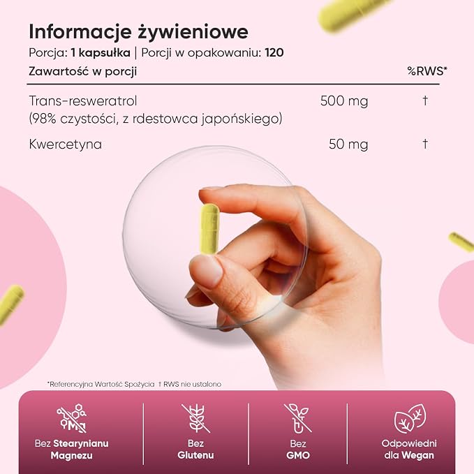 Trans Resweratrol 550 mg z Kwercetyną 50 mg - obrazek 3