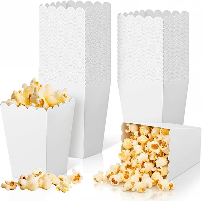 24 białe torebki na popcorn