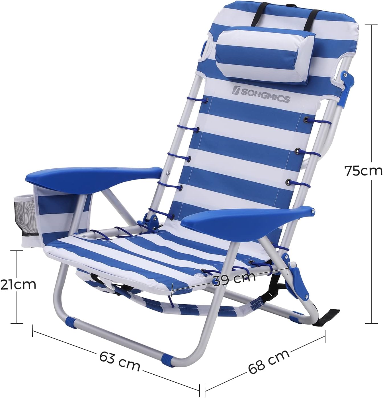 SONGMICS Krzesło plażowe składane - obrazek 4