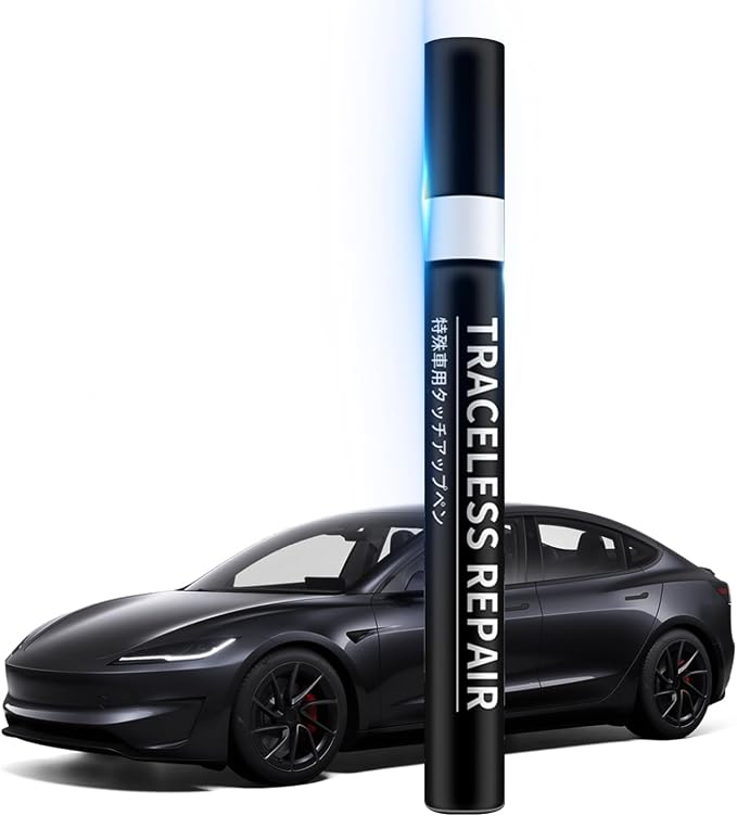 TOPABYTE Touch Up Pen do Tesla Y 3 S X lakier w sztyfcie do samochodu, czarny przeciw zarysowaniom, doskonałe krycie i szybkie schnięcie