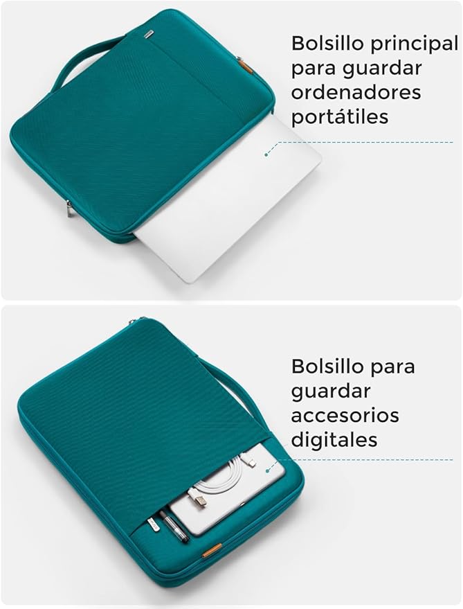 DOMISO Torba na laptopa 17", odporno na uderzenia, wodoszczelna, do HP Pavilion 17 Envy, Dell Inspiron, Lenovo IdeaPad, LG Gram, Acer, MSI, ASUS, turkusowa - obrazek 7