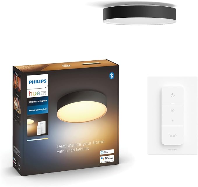 Philips Hue White ambiance Lampa sufitowa Enrave XL 1x49W (czarna), wiele odcieni bieli, możliwość przyciemniania, inteligentne oświetlenie - obrazek 2