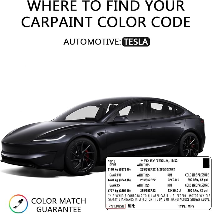 TOPABYTE Touch Up Pen do Tesla Y 3 S X lakier w sztyfcie - obrazek 4