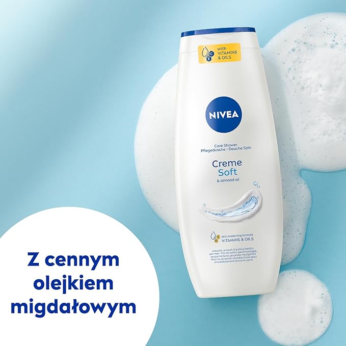 NIVEA Creme Soft Kremowy żel pod prysznic z olejkiem migdałowym 500 - obrazek 4