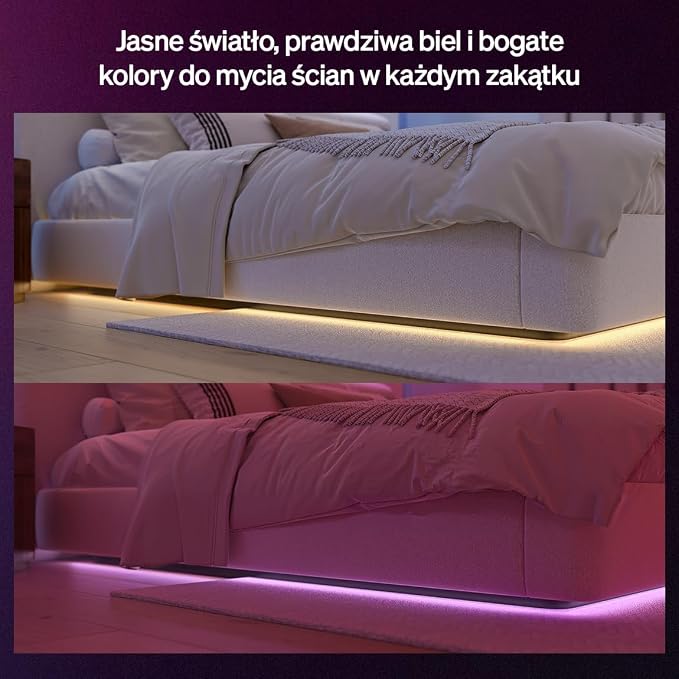 Philips Hue Flux 5 m LED, 2000 lm, żywe kolory i atmosfera, elastyczna, Chromasync™, RGBWWIC, przycinanie i przedłużanie, sterowanie aplikacją i głosem, do wnętrz. - obrazek 3
