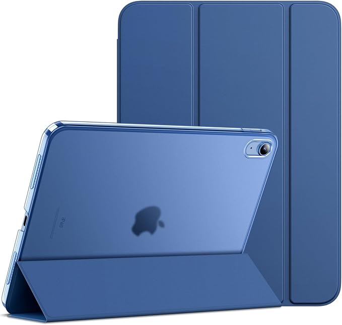 JETech Etui Ochronne dla iPad (A16) 11./10. Gen, Granatowy | Dla 2025/2022 Modelu, Smukły Półprzezroczysty Tył, Składana Podstawka, Automatycznego Budzenia/Snu, Lekka Odporna na Wstrząsy