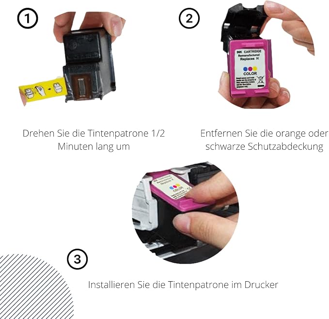 GP TONER Tusz zamiennik do HP 302 302XL do OfficeJet 3831 5230 5220 3833 4650 3830 DeskJet 3630 3636 1110 2130 Envy 4525 4520 4524 (302XL Kolor) - obrazek 4