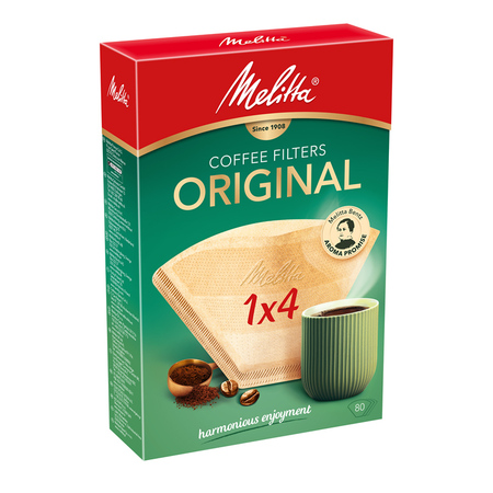 Melitta - Papierowe filtry do kawy 1x4 - Original - 80 sztuk