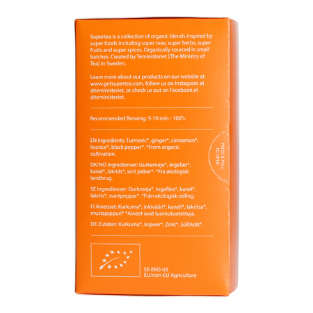Teministeriet - herbata ziołowa Supertea Turmeric Ginger EKO 20 saszetek - obrazek 2
