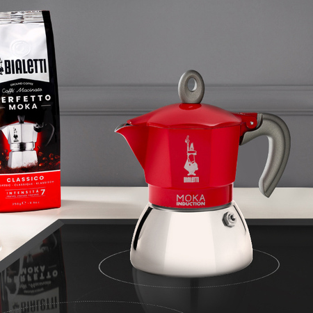 Bialetti New Moka Induction 6tz Czerwona - obrazek 3