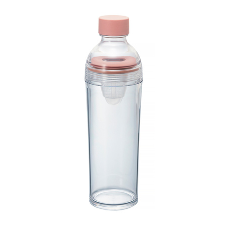 Hario - butelka plastikowa z filtrem 400ml - jasny róż