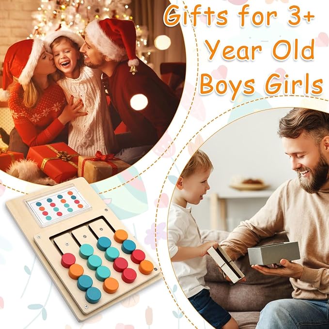 Puzzle z drewna dla dzieci w wieku powyżej 3 lat Montessori Kolorowe - obrazek 7
