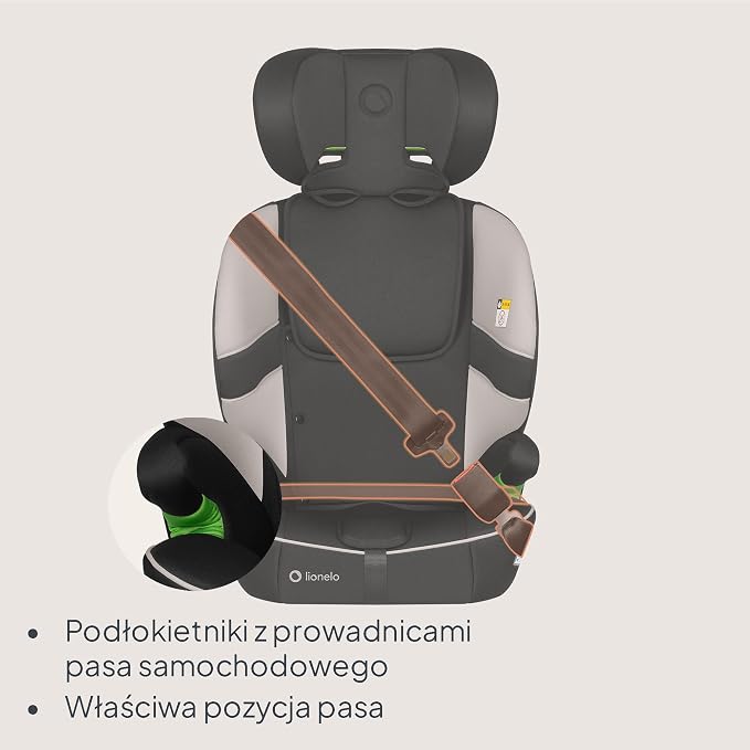 LIONELO Fotelik samochodowy Billy i-Size dla dzieci 76-150 cm montaż - obrazek 5