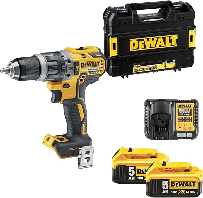 DEWALT Wiertarko-wkrętarka udarowa 18V XR w zestawie z dwoma