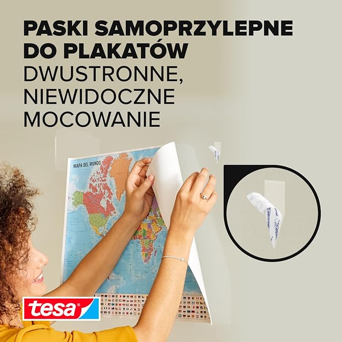 tesa Powerstrips POSTER dwustronne paski samoprzylepne do plakatów - obrazek 3