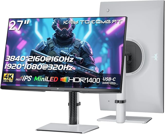 KTC MiniLED Monitor Gamingowy 27 cali | 4K@160Hz, FHD@320Hz Bezczytowe Przełączanie |