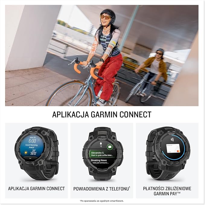 Instinct 3 45mm AMOLED Black Bezel with Black Band - obrazek 5