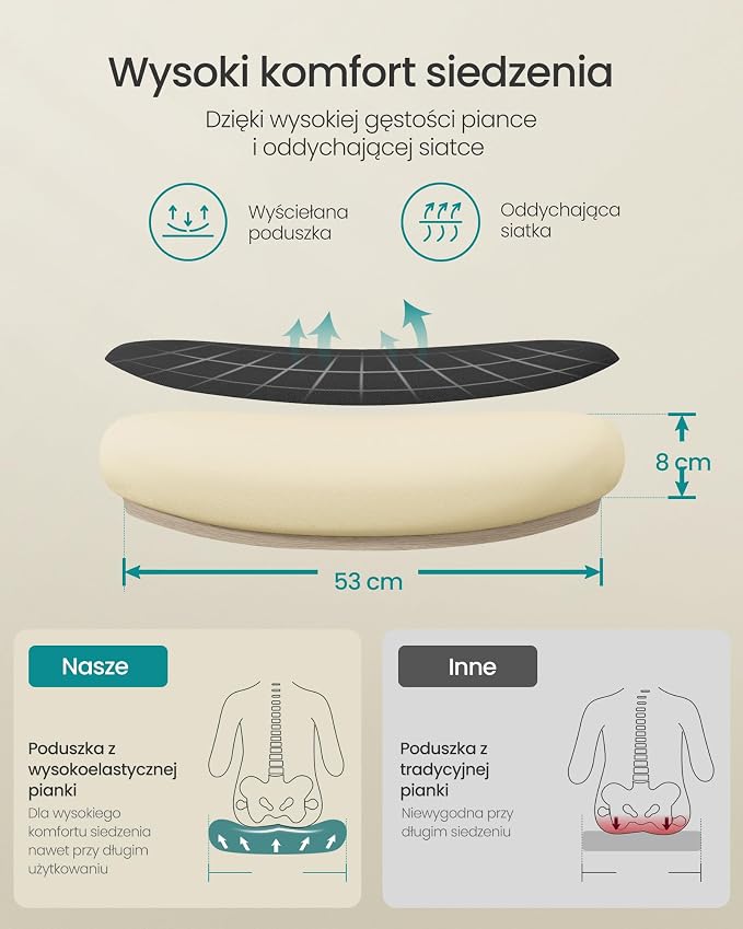 SONGMICS ergonomiczne krzesło biurowe - obrazek 4