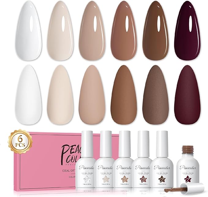 PEACECOLOR 10 ml lakier do paznokci UV brązowy