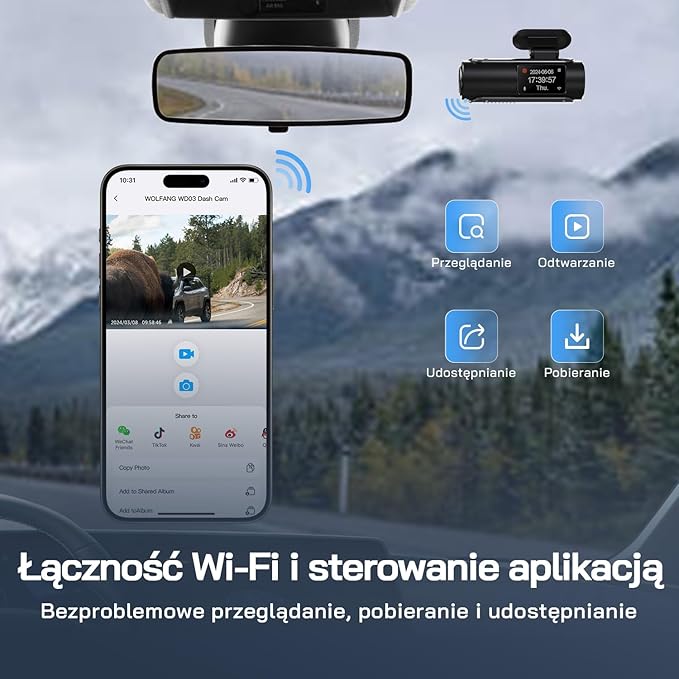 Kamera samochodowa WOLFANG 4K przednia i tylna kamera samochodowa - obrazek 7