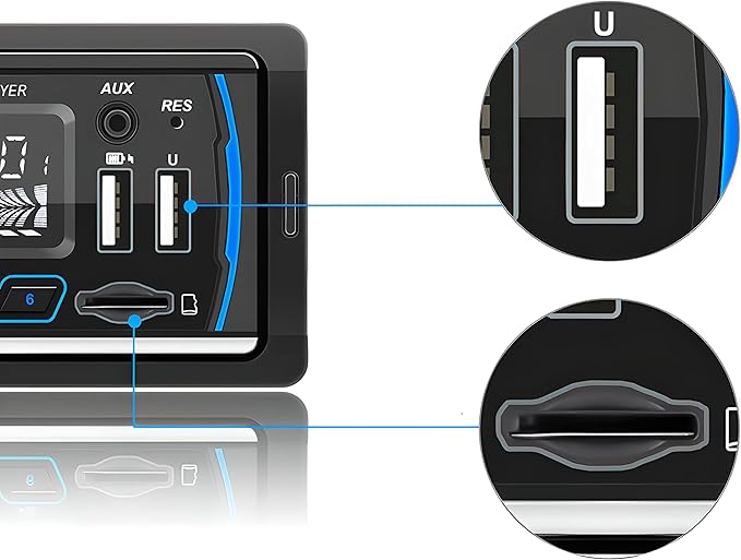 Retoo Radio samochodowe 1 DIN Bluetooth - obrazek 4