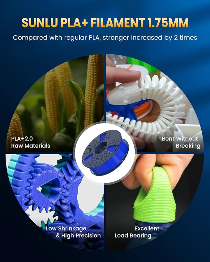 SUNLU PLA+2.0 Filament 1.75mm Ulepszony filament PLA Plus - obrazek 3