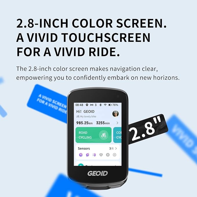 GEOID CC700 Pro 2 8" kolorowy ekran dotykowy licznik rowerowy GPS - obrazek 2