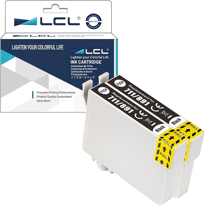 LCL Wkłady atramentowe kompatybilne z T0891 C13T08914021 Zamiennik dla Epson Stylus S20, S21, SX100, SX105, SX110, SX115, SX200, SX205, SX209, SX210, SX215, SX218, SX400, SX400, SX405,SX410, SX415(2