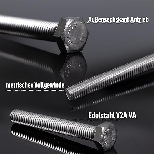 Śruby sześciokątne M8 x 50 mm zestaw 15 zestawów - obrazek 4