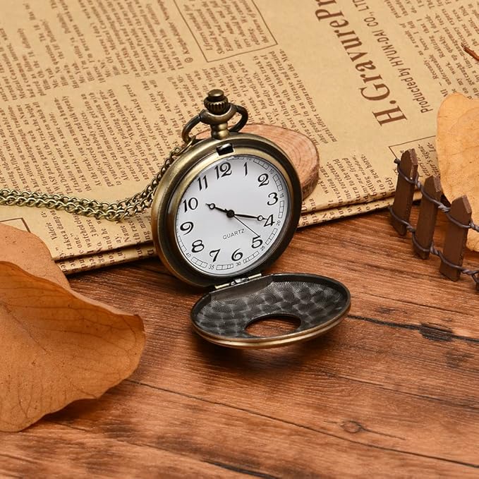 Vicloon Zegarek Kieszonkowy Vintage Retro Kwarcowy dla Mężczyzn - obrazek 7
