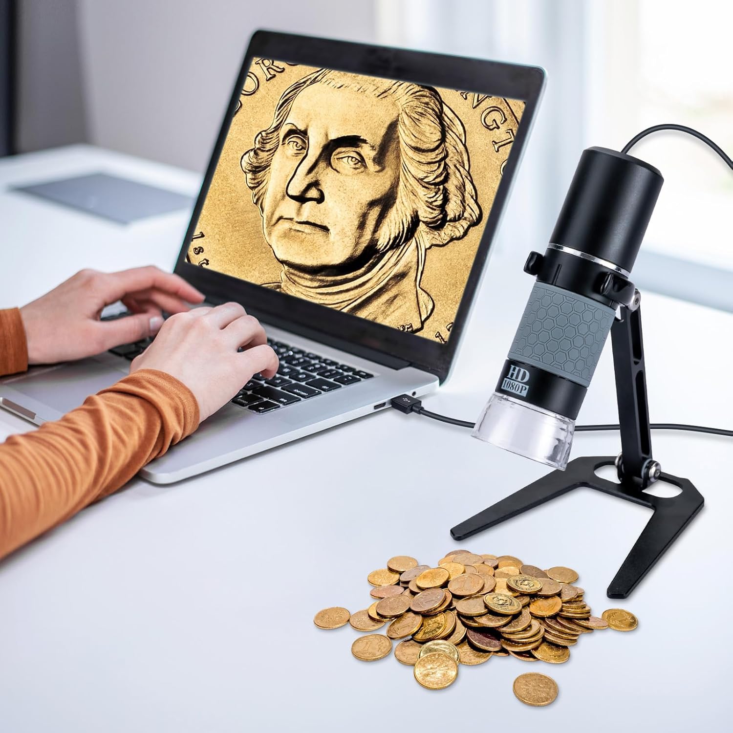 Mikroskop USB 1080P z metalowym stojakiem - obrazek 7