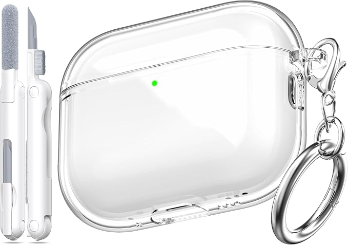 Kompatybilny z Etui Airpods Pro 3. generacji, Kompatybilny z Etui Airpods Pro 3 z Brelokiem, Przezroczysty, Miękki, Odporny na Wstrząsy Etui Klasy Wojskowej, Biały